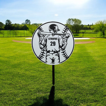 Personalized Baseball Player Sports Sign - Sporty Signs