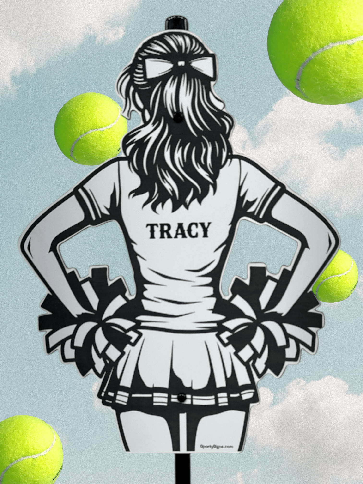 Personalized Cheerleader Sports Sign - Sporty Signs