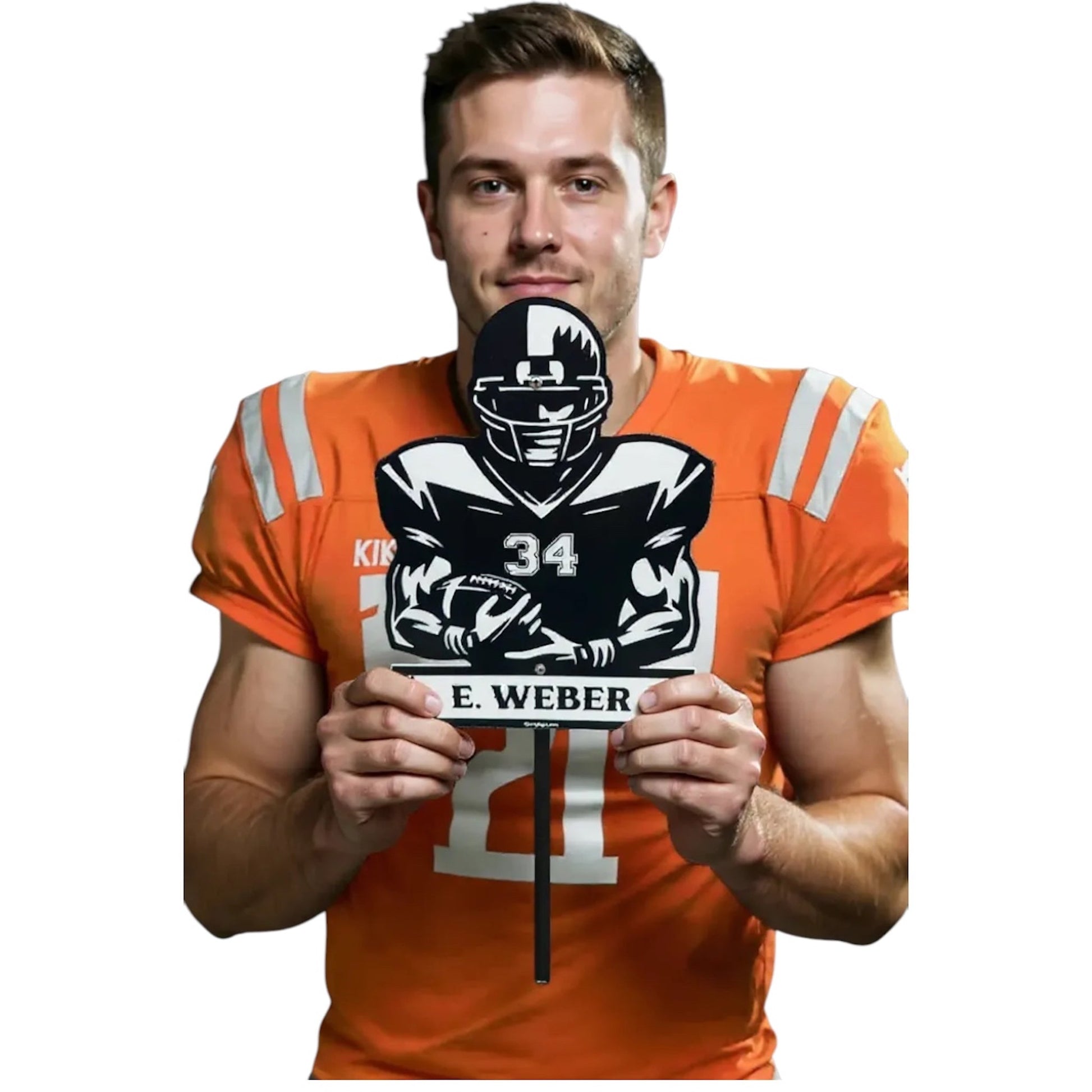 Personalized Football Player Sports Sign - Sporty Signs